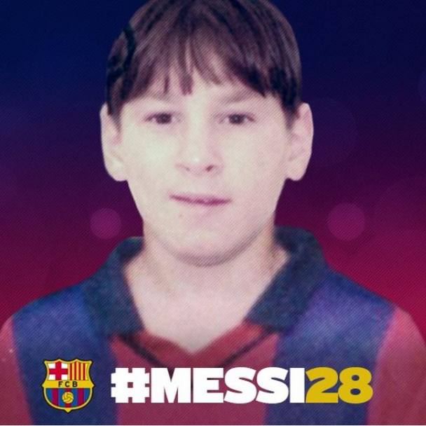 Un Messi ragazzino in uno dei messaggio del Fc Barcelona